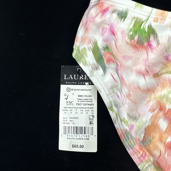 Lauren Ralph Lauren Womens Size 10 Pastel Floral Bikini Bottom Tropical Swimwear - Picture 4 of 8